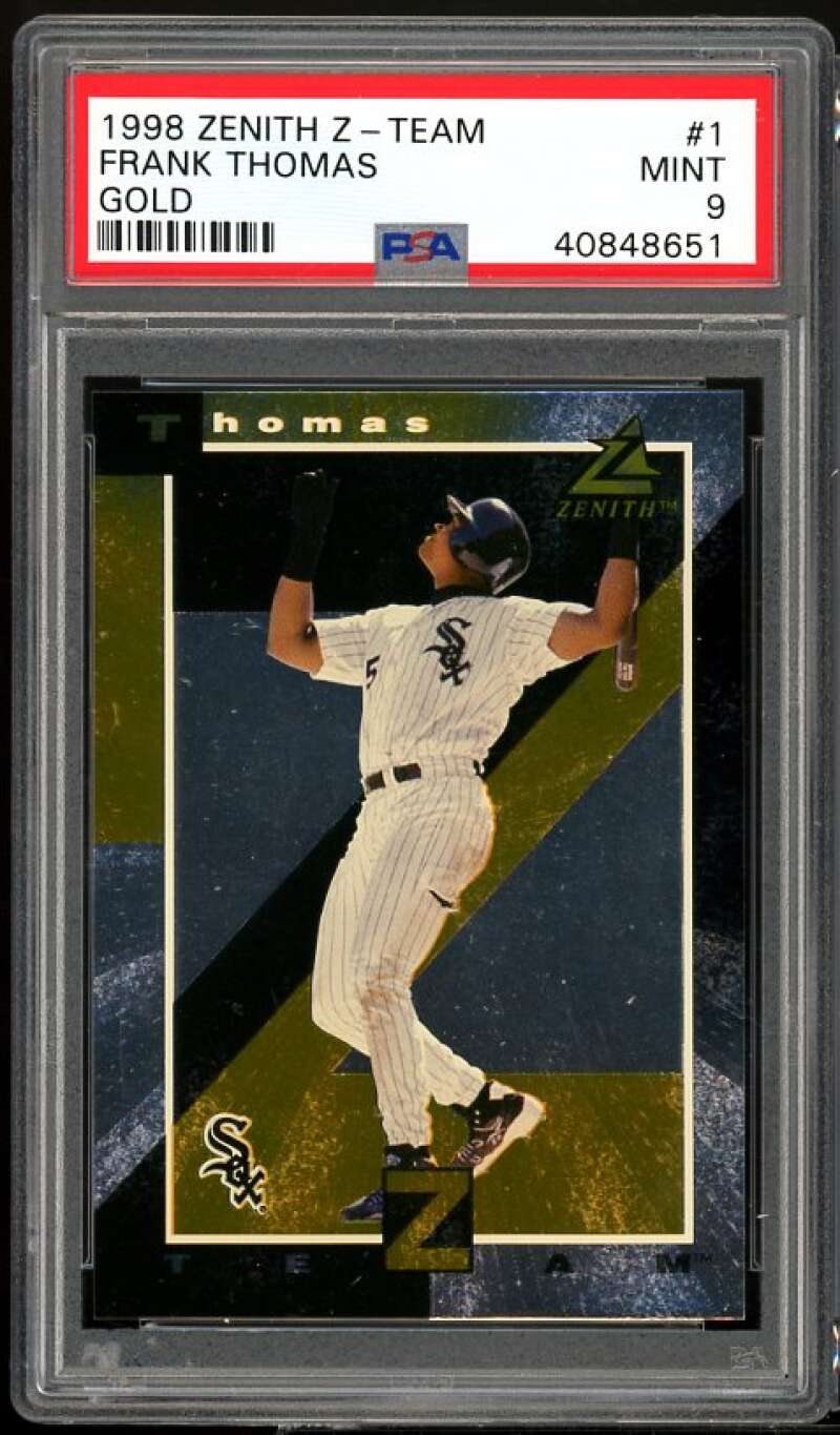 Frank Thomas Card 1998 Zenith Z-Team Gold #1 PSA 9 Image 1