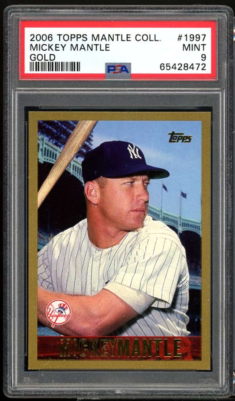 Mickey Mantle Card 2006 Topps Mantle Collection Gold #1997 (pop 2) PSA 9 Image 1