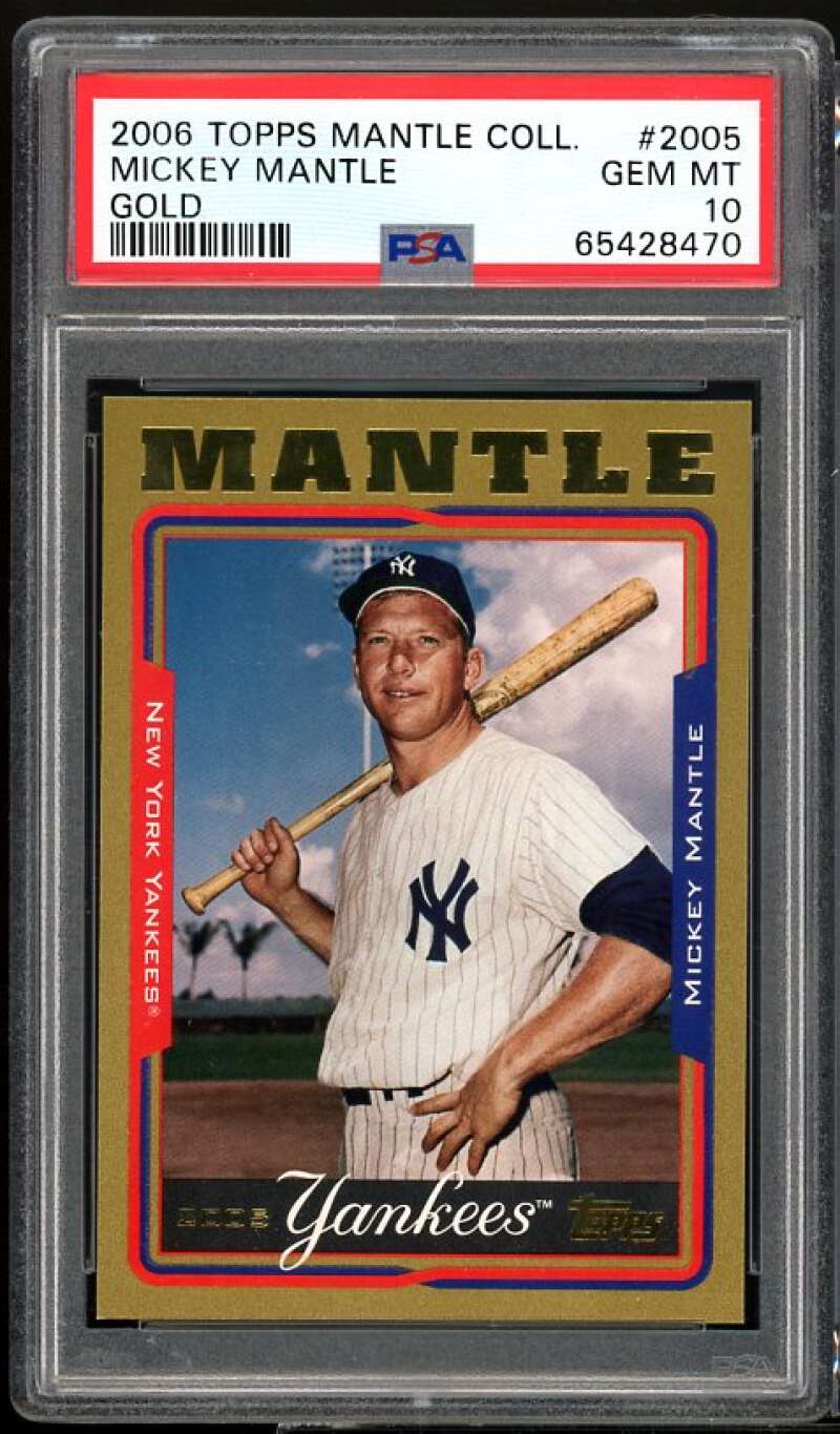 Mickey Mantle Card 2006 Topps Mantle Collection Gold #1997 (pop 1) PSA 10 Image 1