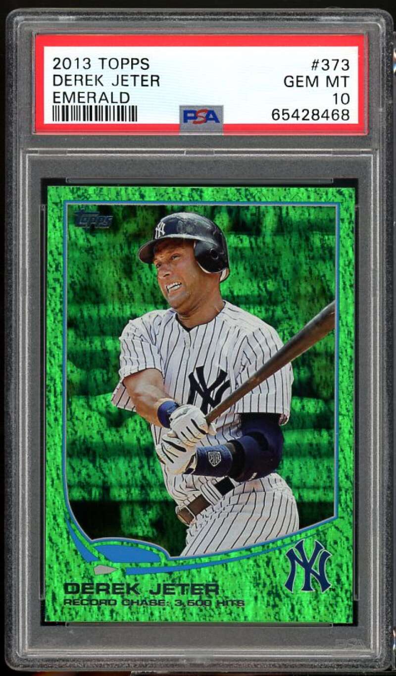 Derek Jeter Card 2013 Topps Emerald #373 PSA 10 Image 1