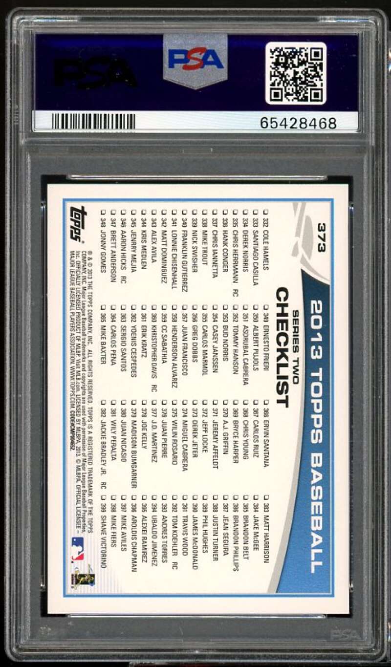 Derek Jeter Card 2013 Topps Emerald #373 PSA 10 Image 2