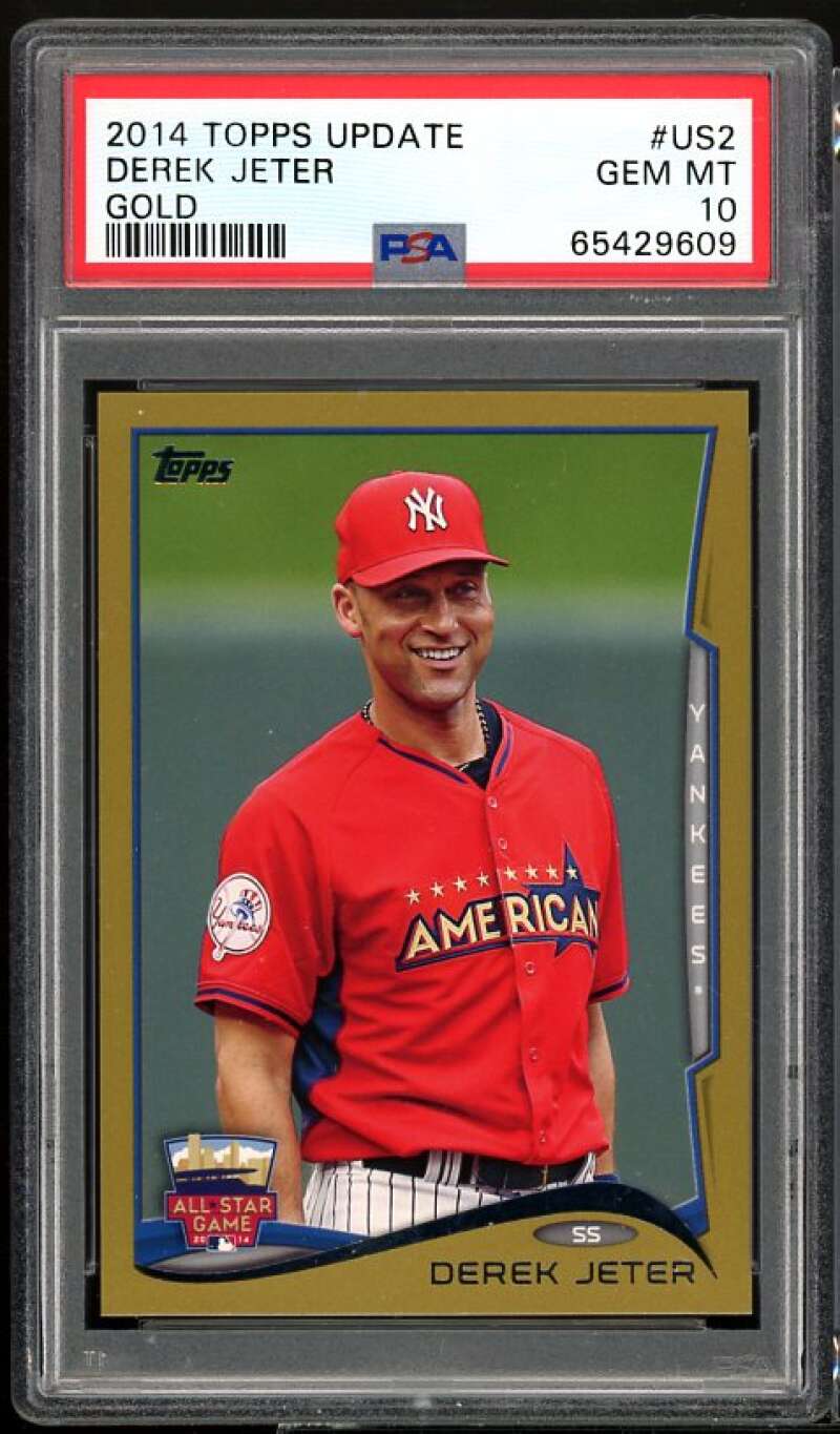 Derek Jeter Card 2014 Topps Update Gold #US2 PSA 10 Image 1