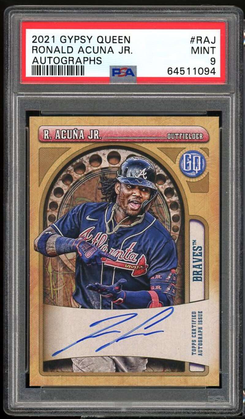 Ronald Acuna Card 2021 Gypsy Queen Autographs #RAJ PSA 9 Image 1