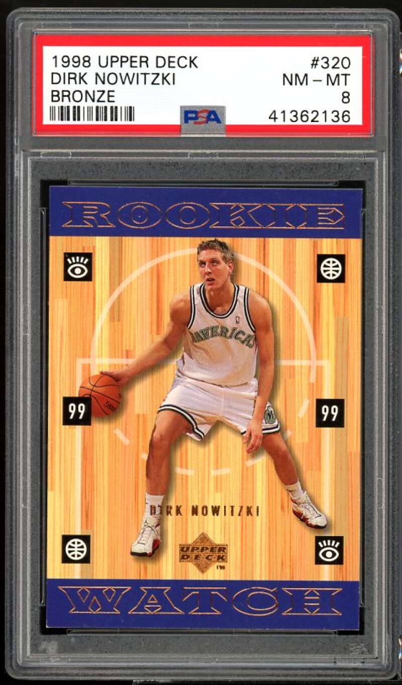 Dirk Nowitzki Rookie Card 1998-99 Upper Deck Bronze #320 PSA 8 Image 1