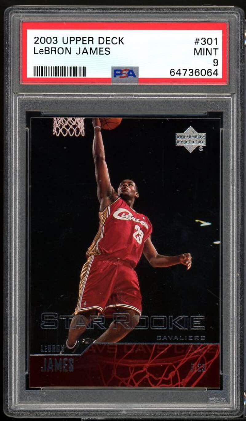 LeBron James Rookie Card 2003-04 Upper Deck #301 PSA 9 Image 1