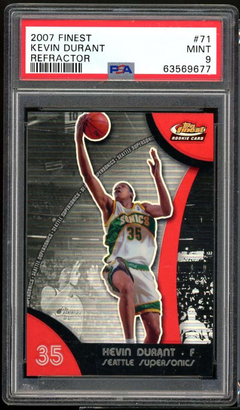 Kevin Durant Rookie Card 2007-08 Finest Refractor #71 PSA 9 Image 1