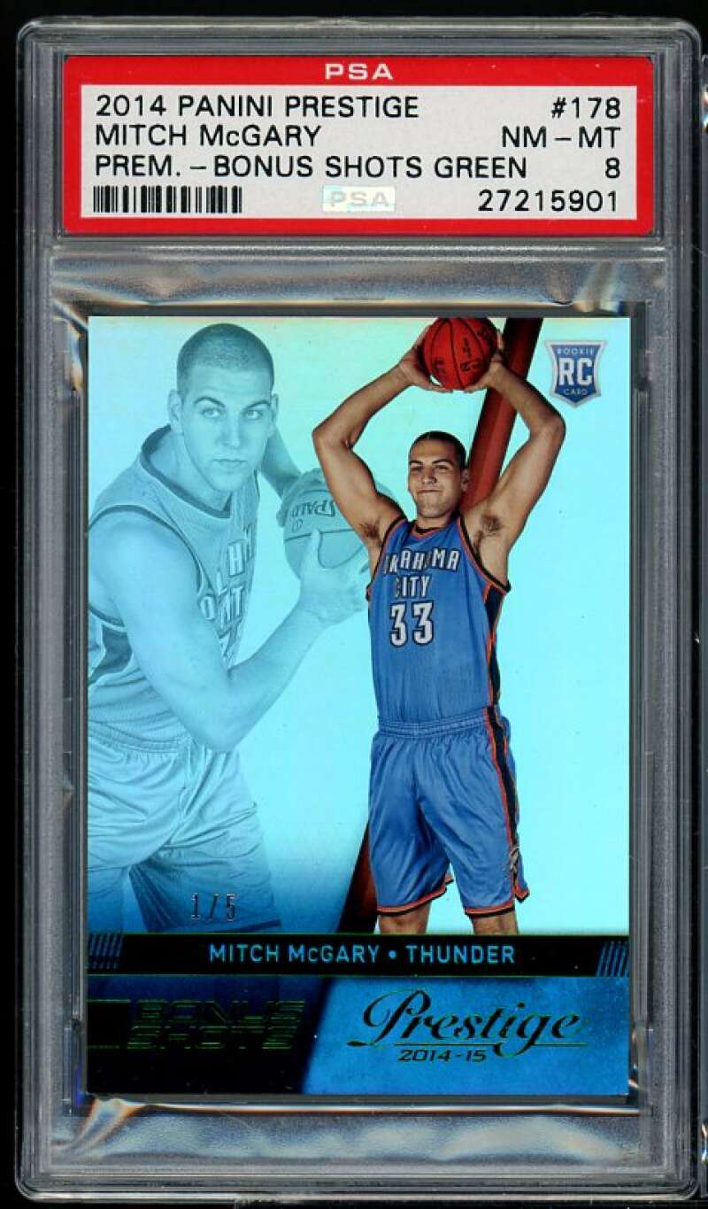 Mitch Mcgary Rookie Card 2014-15 Panini Prestige Bonus Green #178 (1/5) PSA 8 Image 1