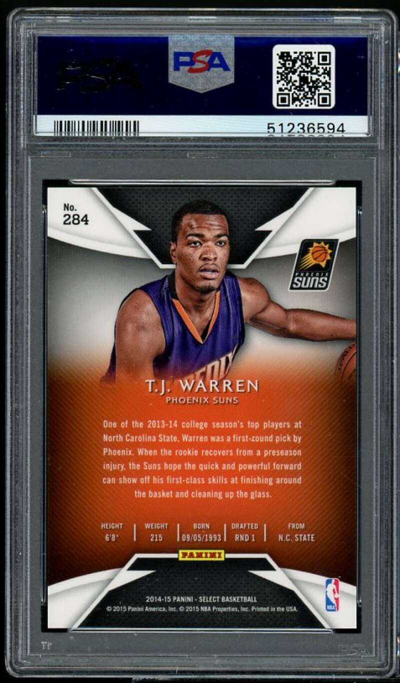 T.J. Warren Rookie Card 2014-15 Panini Select #284 PSA 10 Image 2