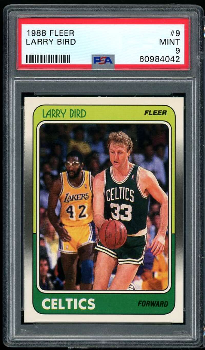 Larry Bird Card 1988-89 Fleer #124 PSA 9 Image 1