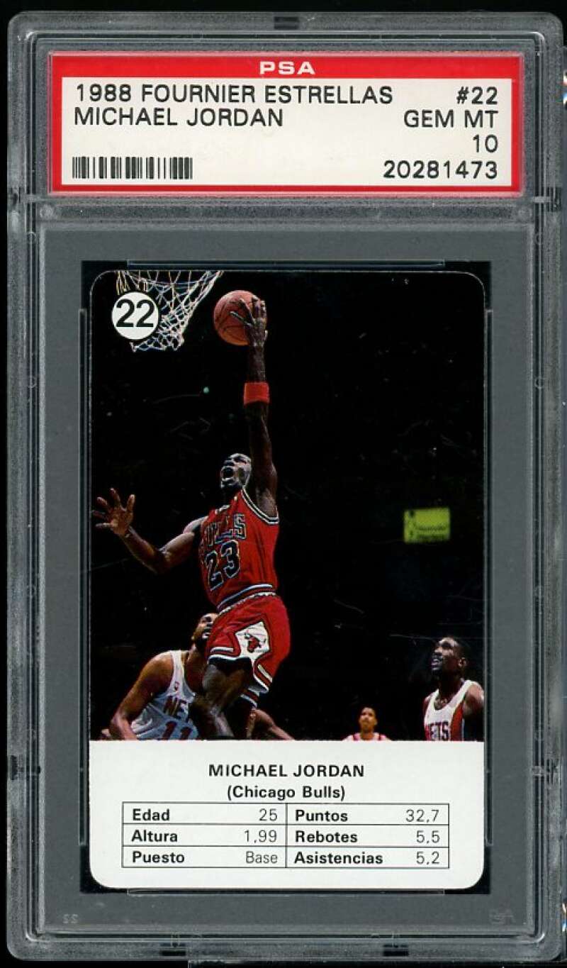 Michael Jordan Card 1988 Fournier Estrellas #22 PSA 10 Image 1