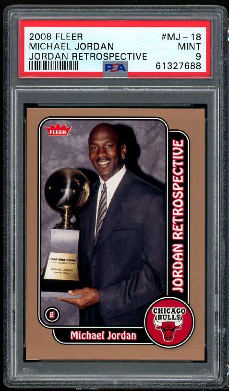 Michael Jordan Card 2008-09 Fleer Jordan Retrospective #MJ-18 PSA 9 Image 1