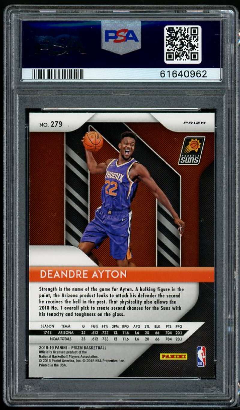 Deandre Ayton Rookie Card 2018-19 Panini Prizm Red/White/Blue #279 PSA 9 Image 2