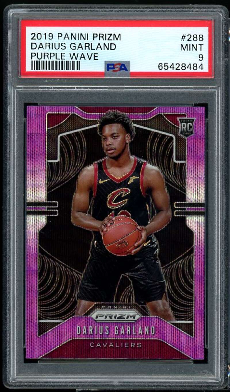 Darius Garland Rookie Card 2019-20 Panini Prizm Purple Wave #288 PSA 9 Image 1