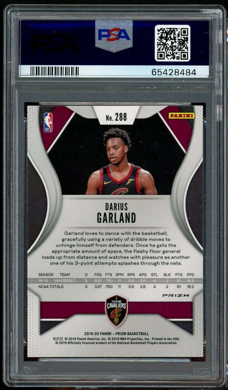 Darius Garland Rookie Card 2019-20 Panini Prizm Purple Wave #288 PSA 9 Image 2