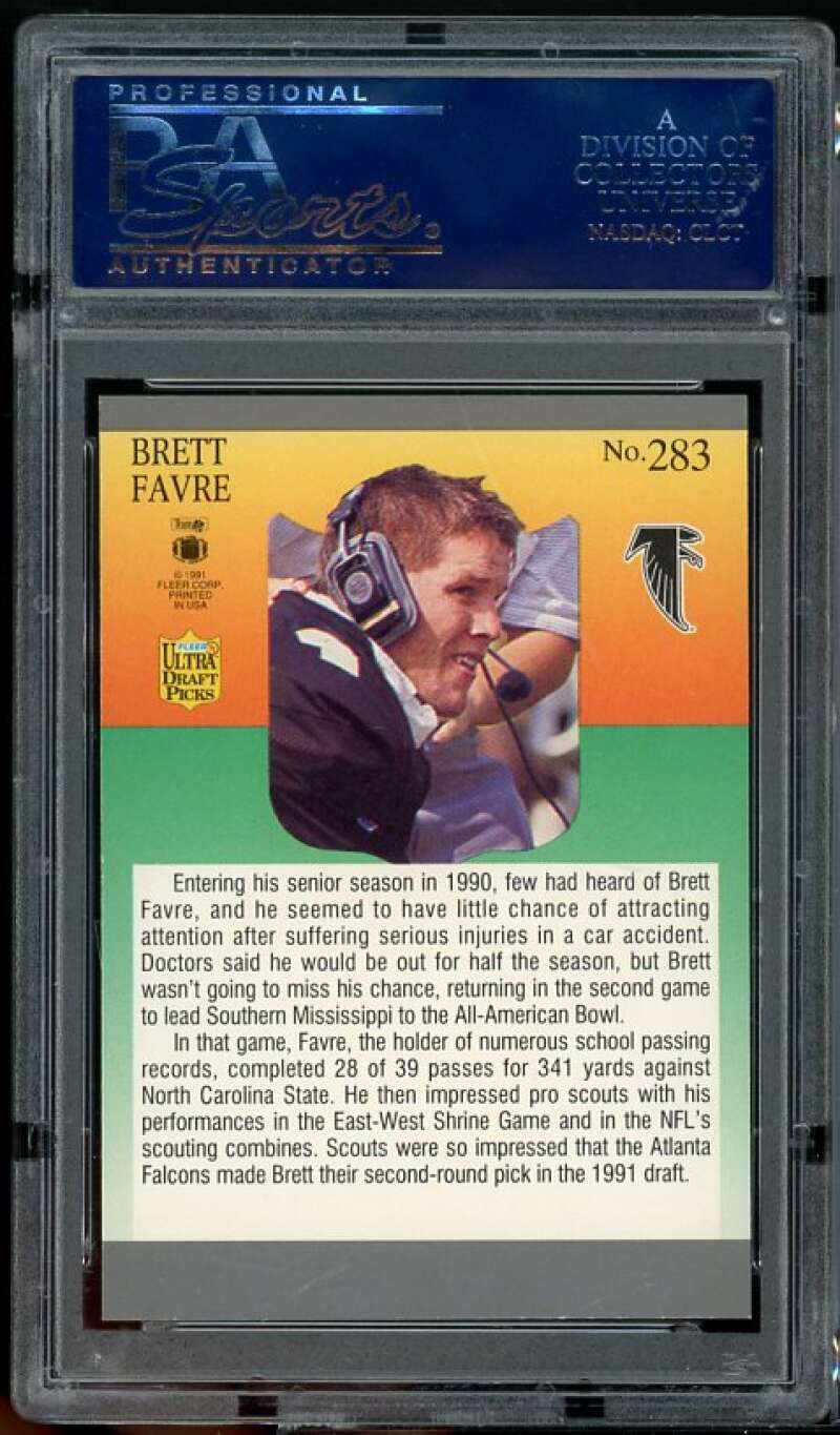 Brett Favre Rookie Card 1991 Ultra #283 PSA 9 Image 2