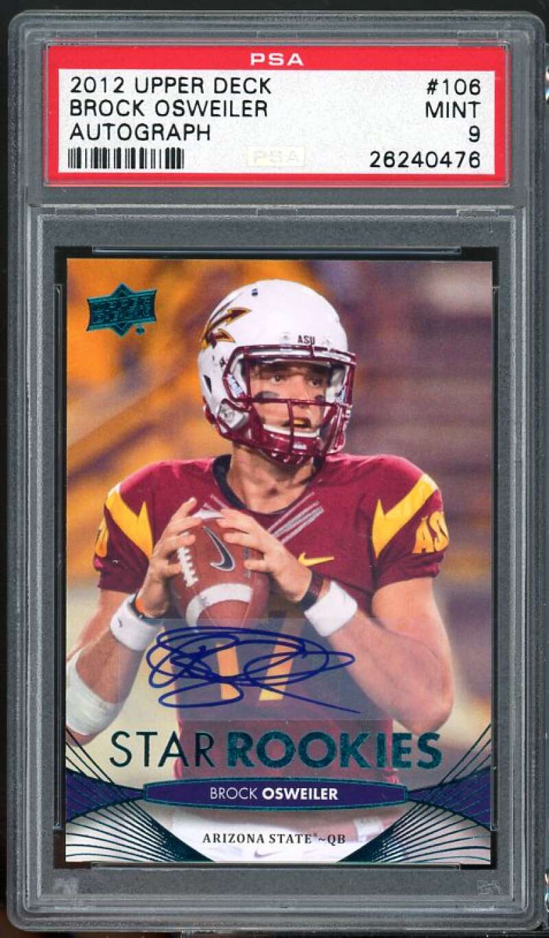 Brock Osweiler Rookie Card 2012 Upper Deck Autograph #106 PSA 9 Image 1