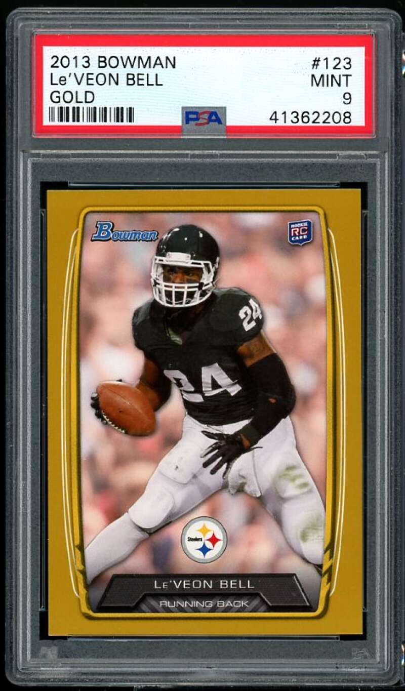 Le'Veon Bell Rookie Card 2013 Bowman #123 PSA 9 Image 1