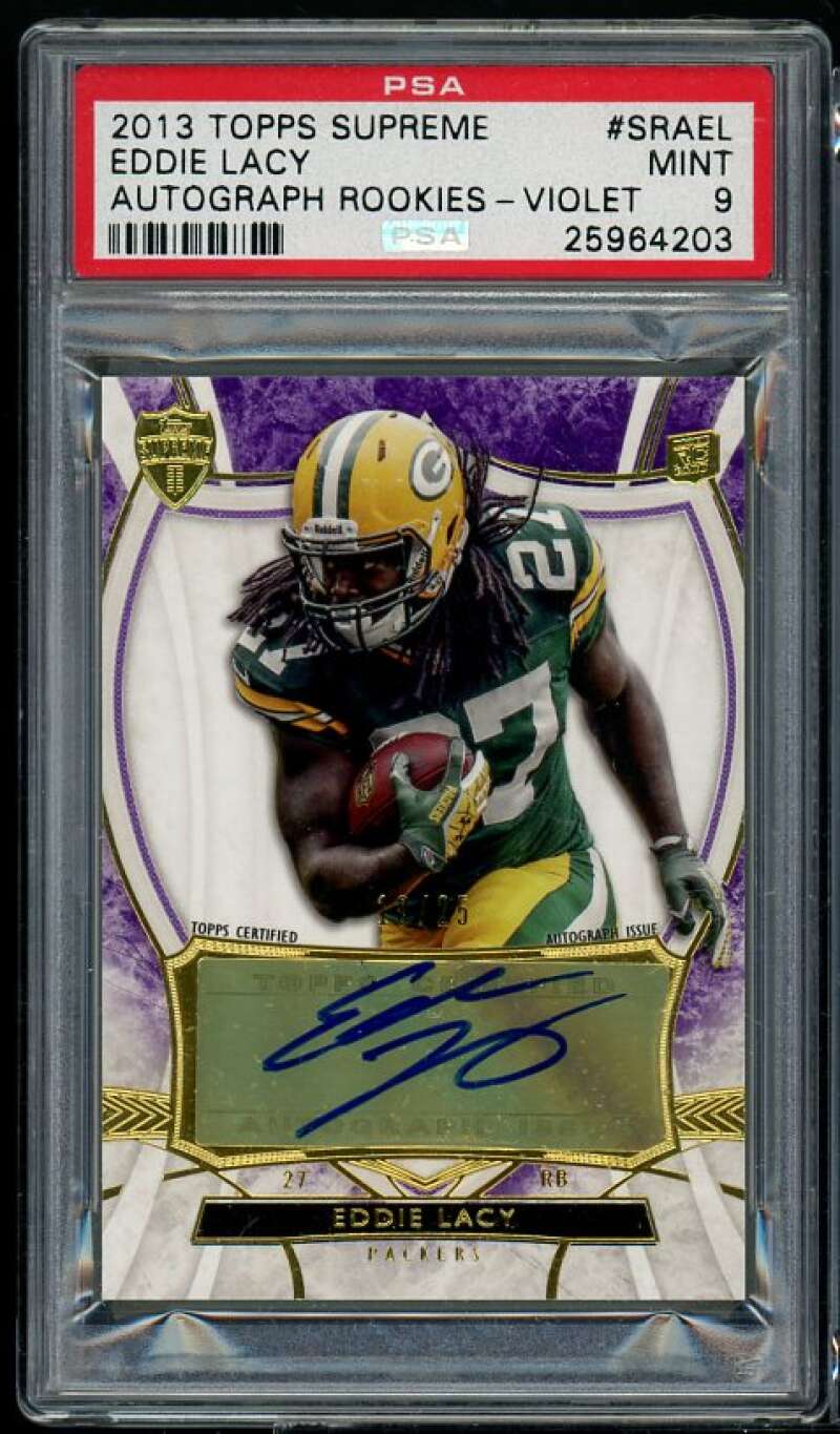 Eddie Lacy Rookie Card 2013 Topps Supreme Rookie Autographs Violet #SRA-EL PSA 9 Image 1