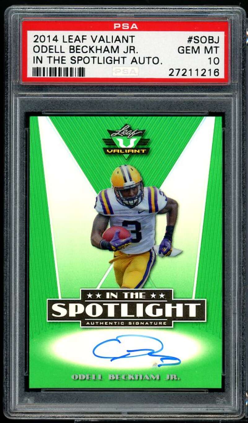 Odell Beckham Jr. Rookie Card 2014 Leaf Draft Autographs #A-OBJ PSA 10 Image 1