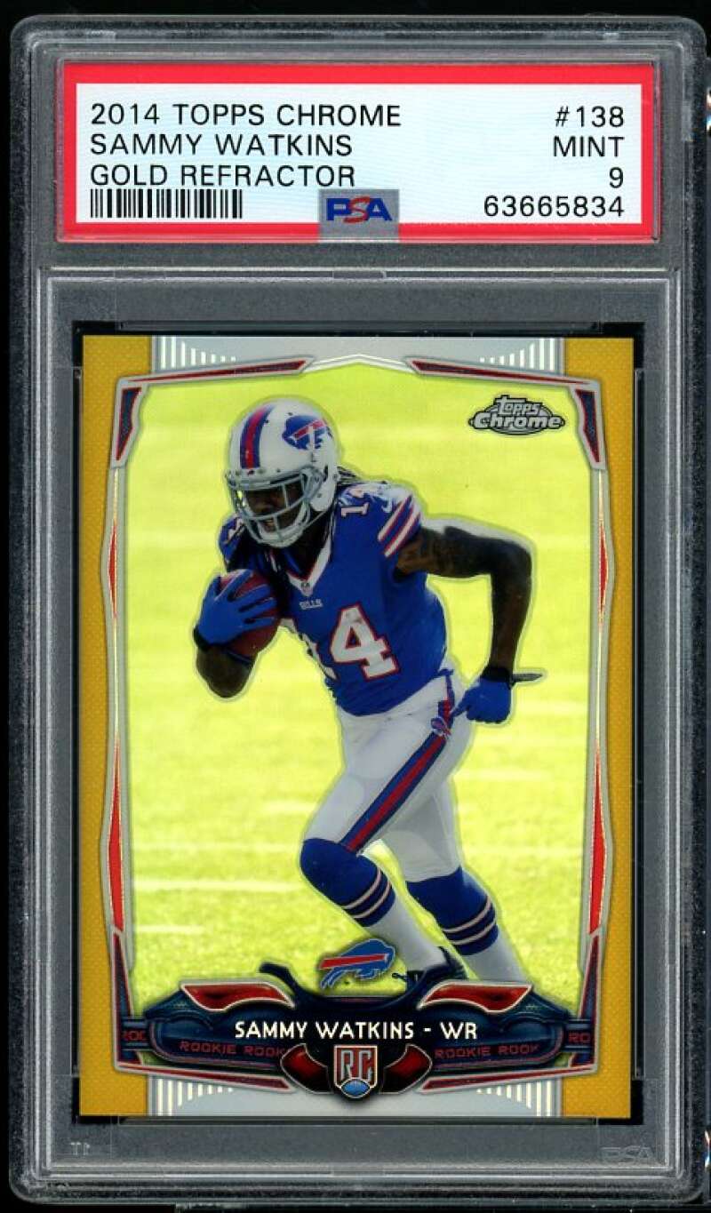 Sammy Watkins Rookie Card 2014 Topps Chrome Gold Refractor #138 PSA 9 Image 1