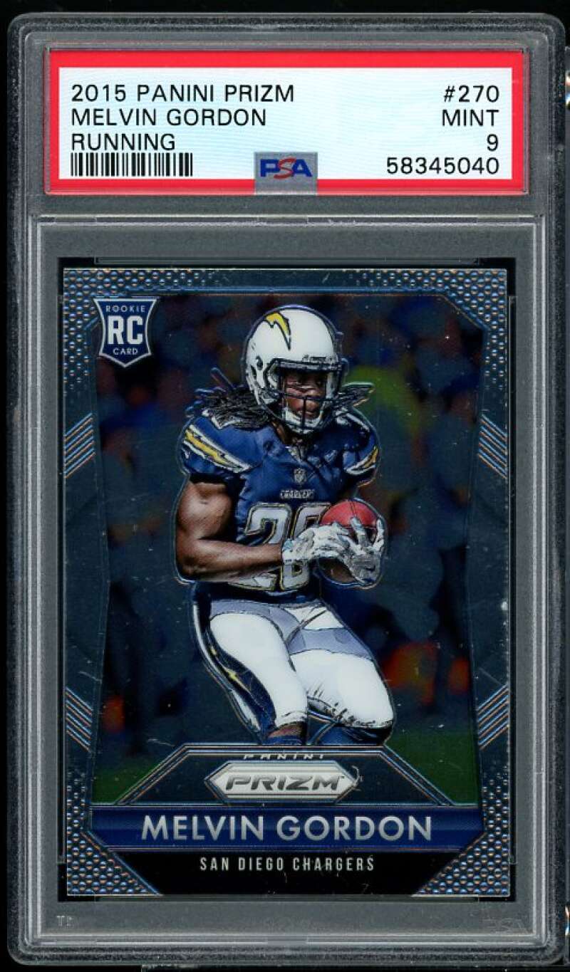 Melvin Gordon Rookie Card 2015 Panini Prizm #270 PSA 9 Image 1