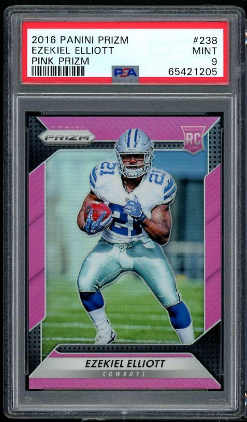 Ezekiel Elliott Rookie Card 2016 Panini Prizm Pink #238 PSA 9 Image 1