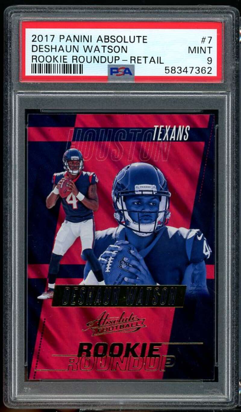 Deshaun Watson Rookie Card 2017 Panini Absolute Rookie Roundup Retail #7 PSA 9 Image 1