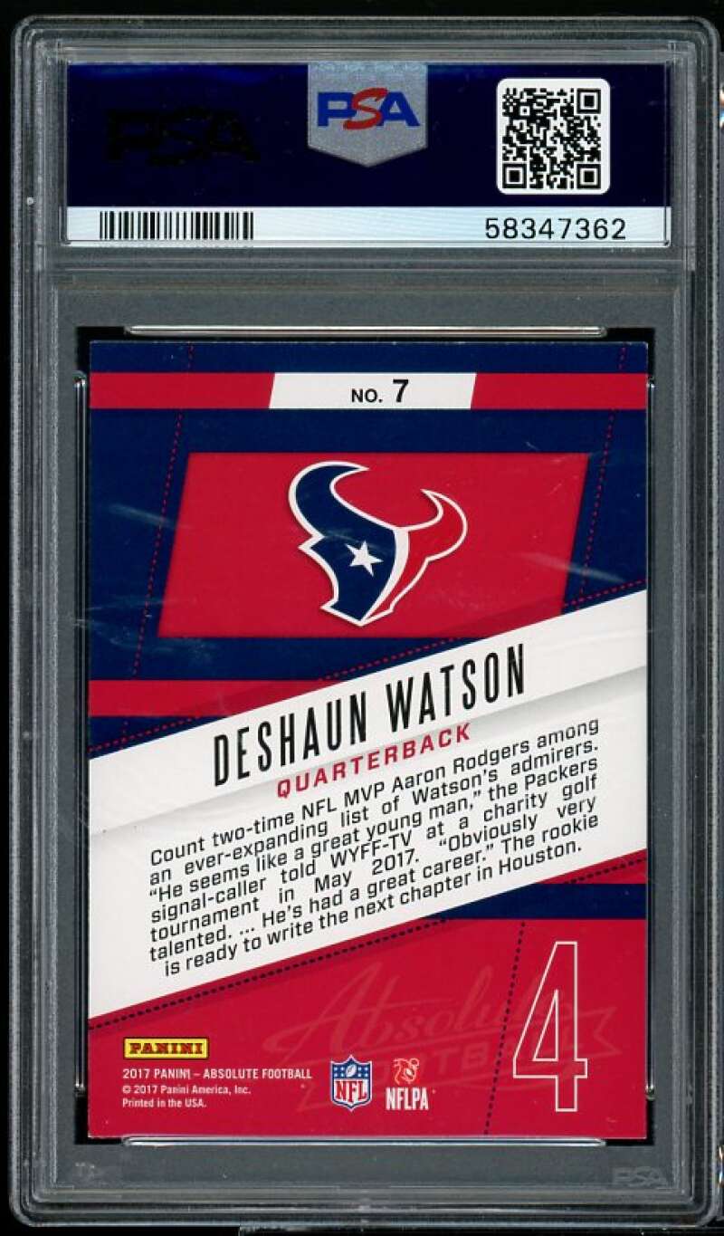 Deshaun Watson Rookie Card 2017 Panini Absolute Rookie Roundup Retail #7 PSA 9 Image 2