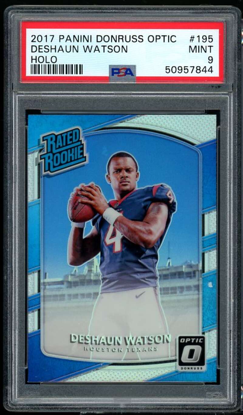 Deshaun Watson Rookie Card 2017 Panin Donruss Optic Holo #195 PSA 9 Image 1