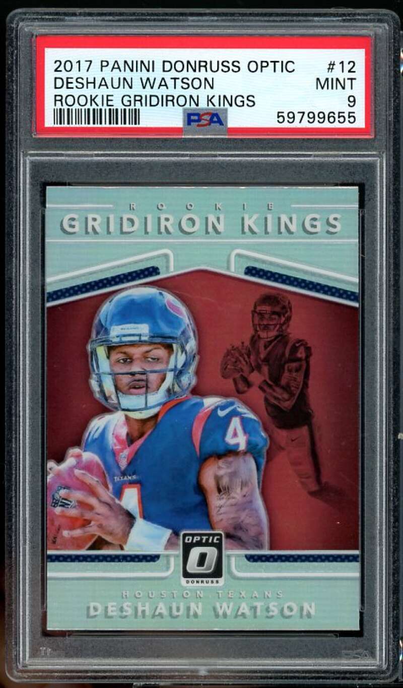 Deshaun Watson Rookie 2017 Panini Donruss Optic Rookie Gridiron Kings #12 PSA 9 Image 1