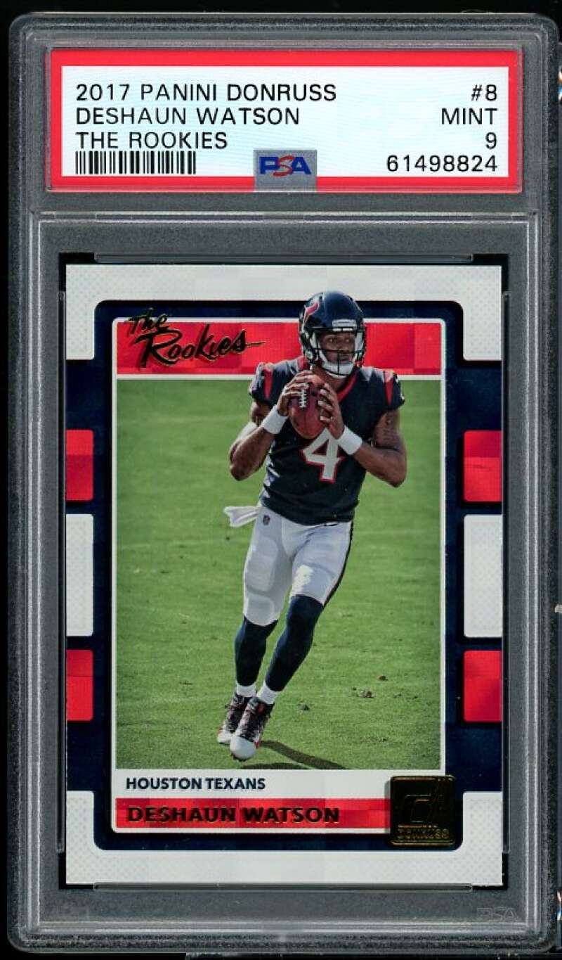 Deshaun Watson Rookie Card 2017 Panini Donruss The Rookies #8 PSA 9 Image 1