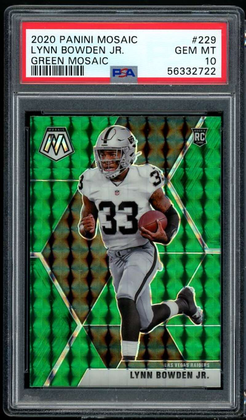 Lynn Bowden Jr. Rookie Card 2020 Panini Mosaic Green Mosaic #229 PSA 10 Image 1