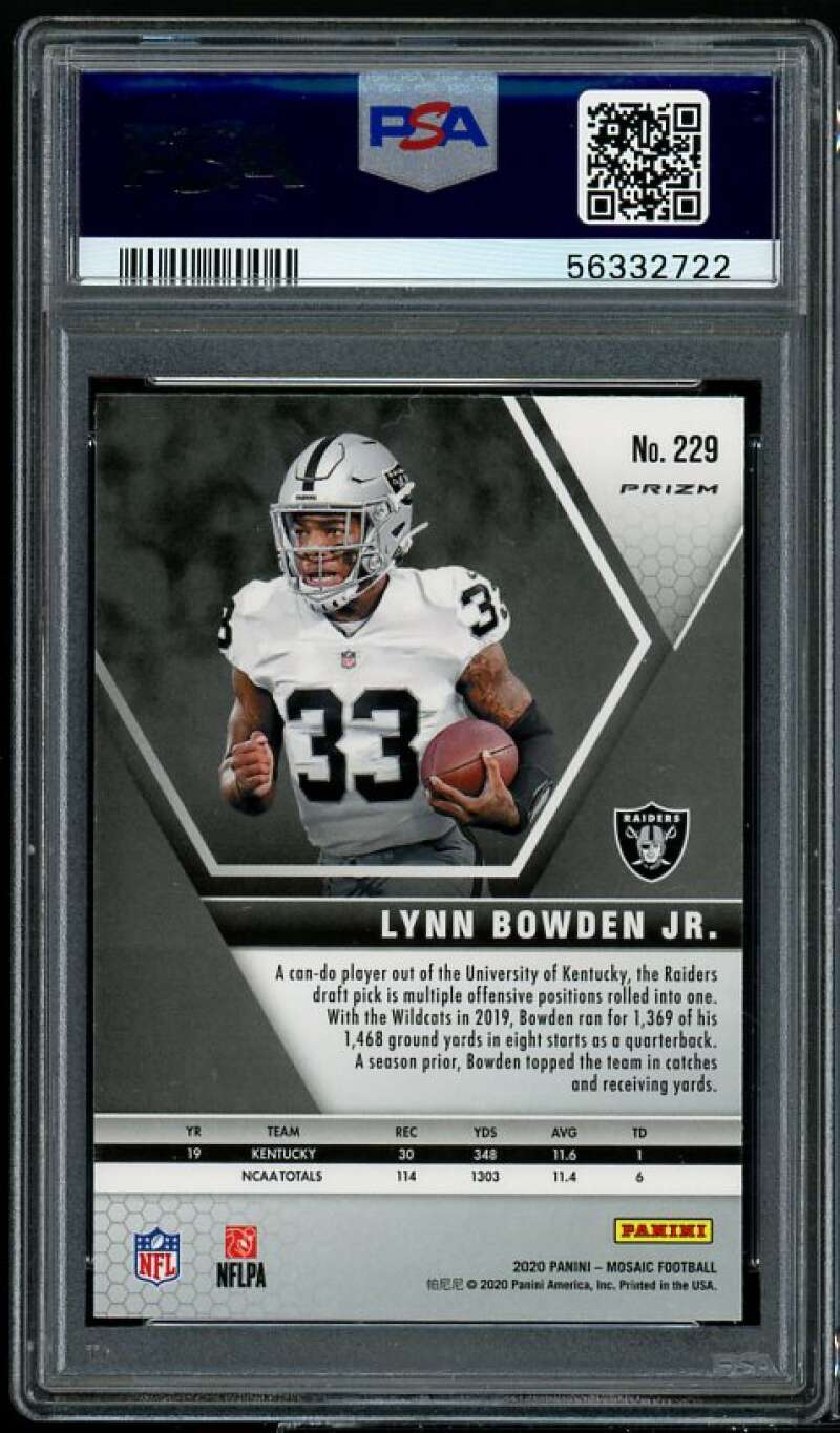 Lynn Bowden Jr. Rookie Card 2020 Panini Mosaic Green Mosaic #229 PSA 10 Image 2