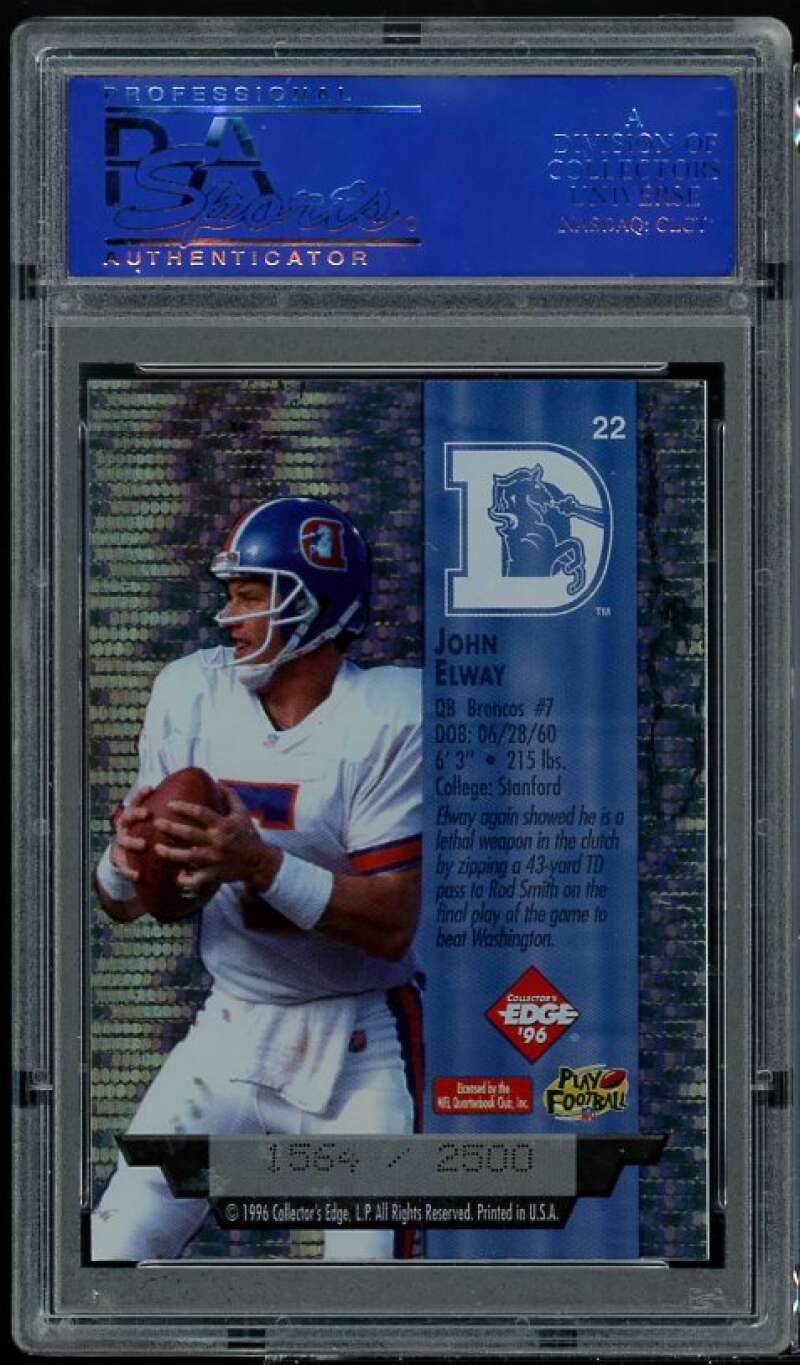 John Elway 1996 Collector's Edge President's Reserve Air Force One #22 PSA 9 Image 2