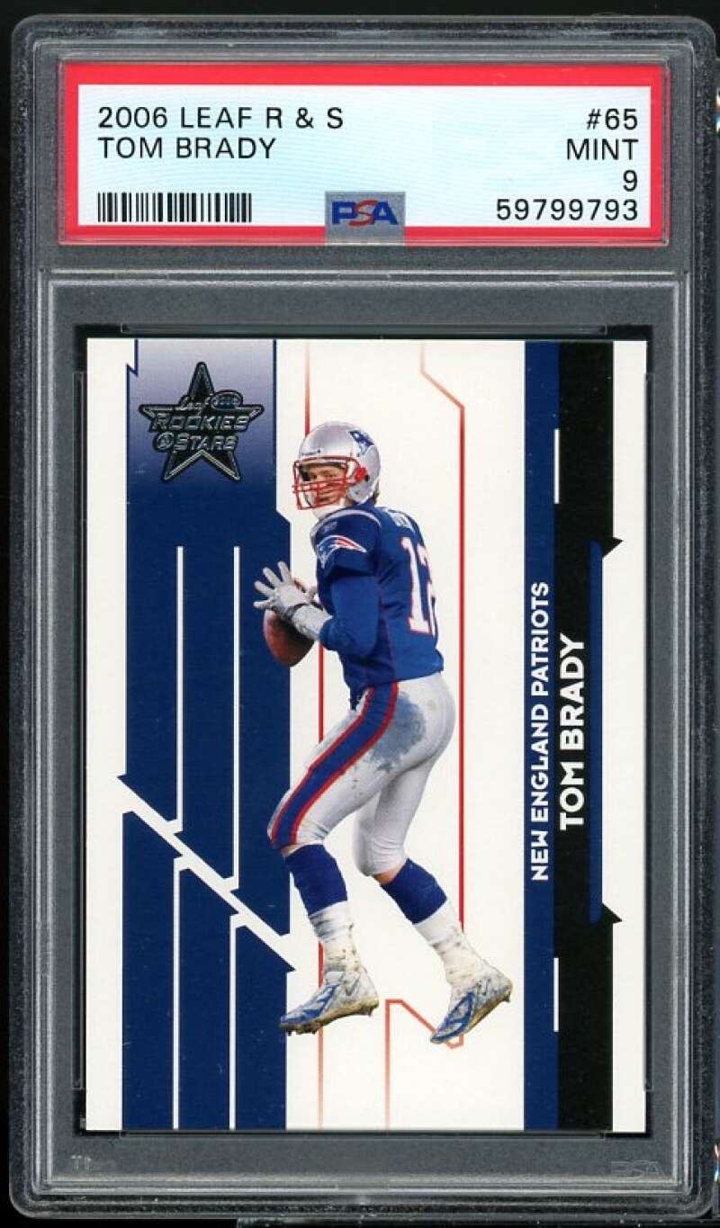 Tom Brady Card 2006 Leaf Rookies &amp; Stars #65 PSA 9 Image 1