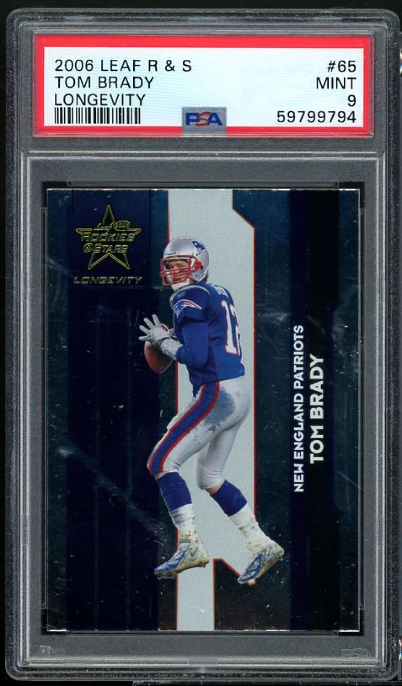 Tom Brady Card 2006 Leaf Rookies &amp; Stars Longevity #65 PSA 9 Image 1