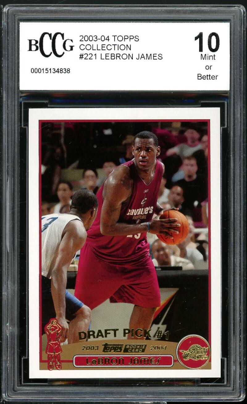 2003-04 Topps Collection #221 Lebron James Rookie Card BGS BCCG 10 Mint+ Image 1