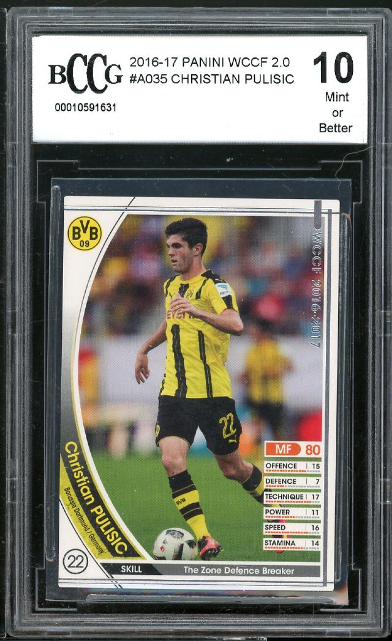 Christian Pulisic Rookie Card 2016-17 Panini WCCF 2.0 #A035 BGS BCCG 10 Image 1