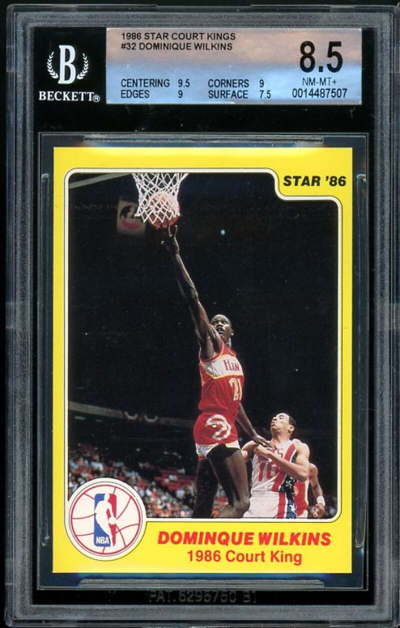 Dominique Wilkins Rookie Card 1986 Star Court Kings #32 BGS 8.5 (9.5 9 9 7.5) Image 1