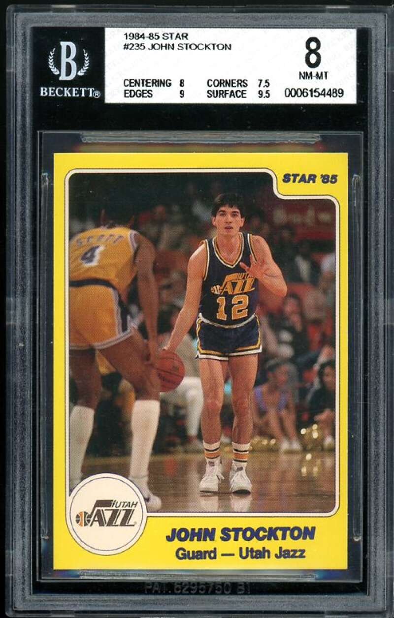 John Stockton Rookie Card 1984-85 Star #235 BGS 8 (8 7.5 9 9.5) Image 1