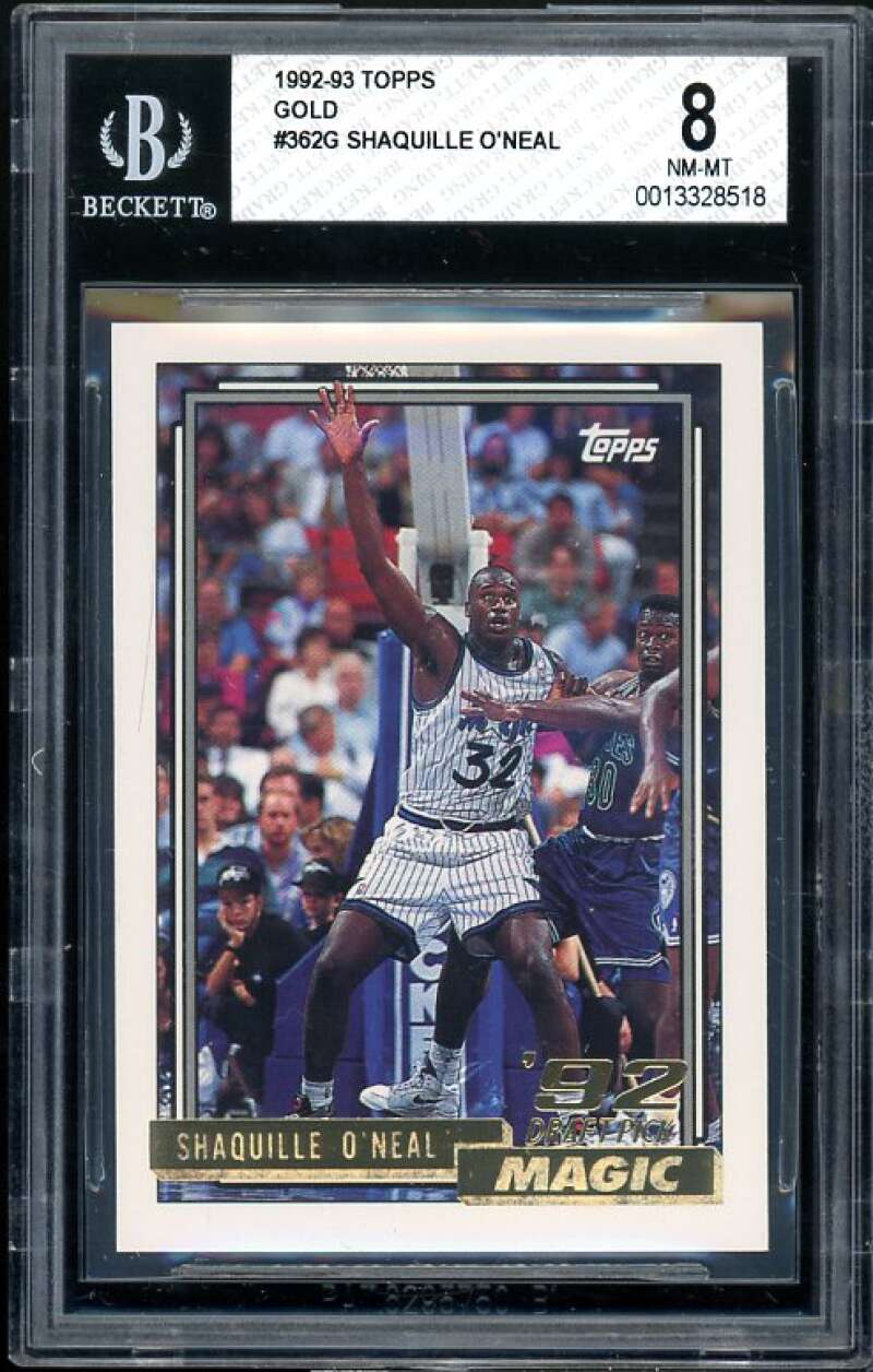 Shaquille O'Neal Rookie Card 1992-93 Topps Gold #362 BGS 8 Image 1