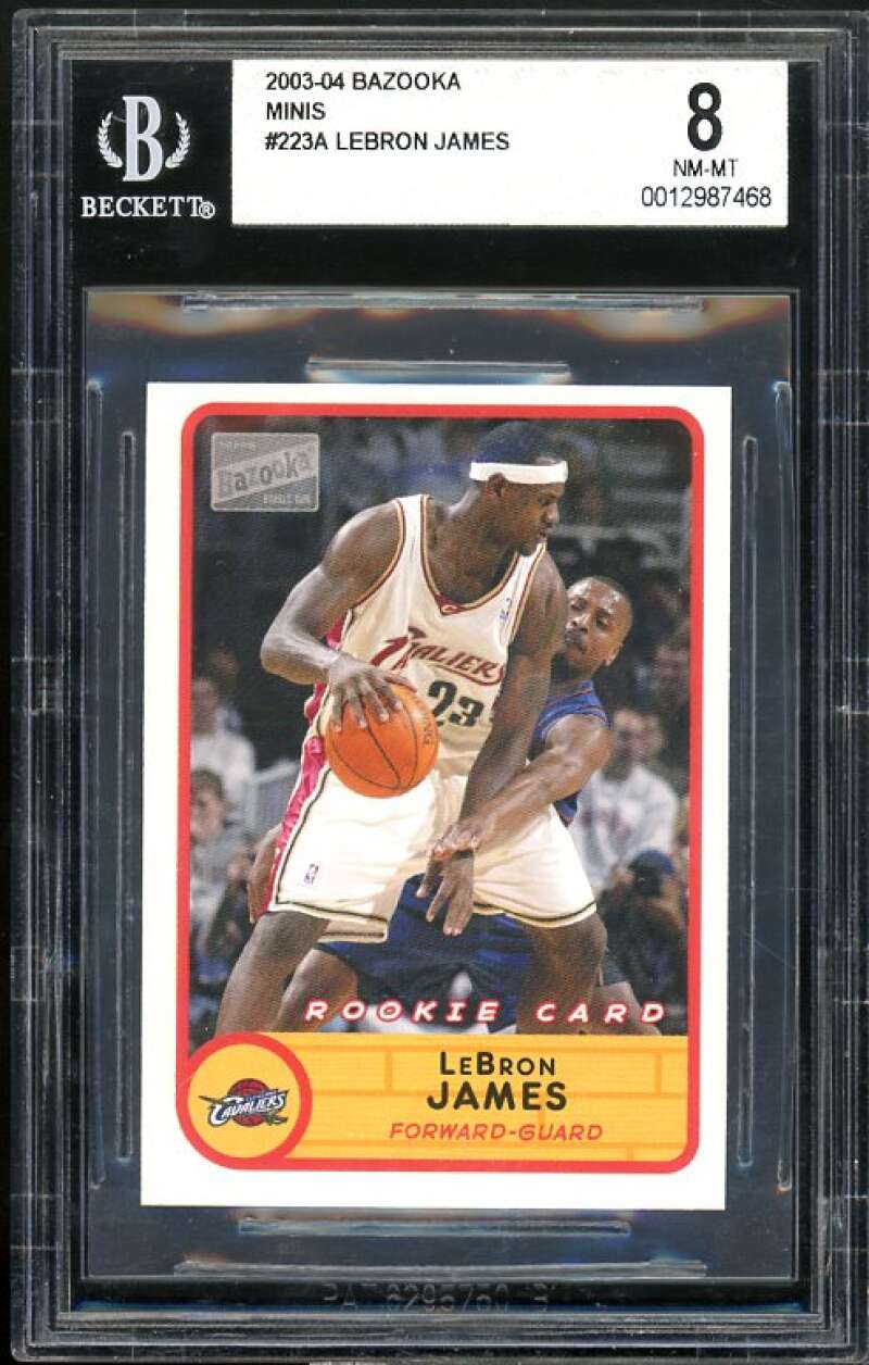 LeBron James Rookie Card 2003-04 Bazooka Minis #223a BGS 8 Image 1