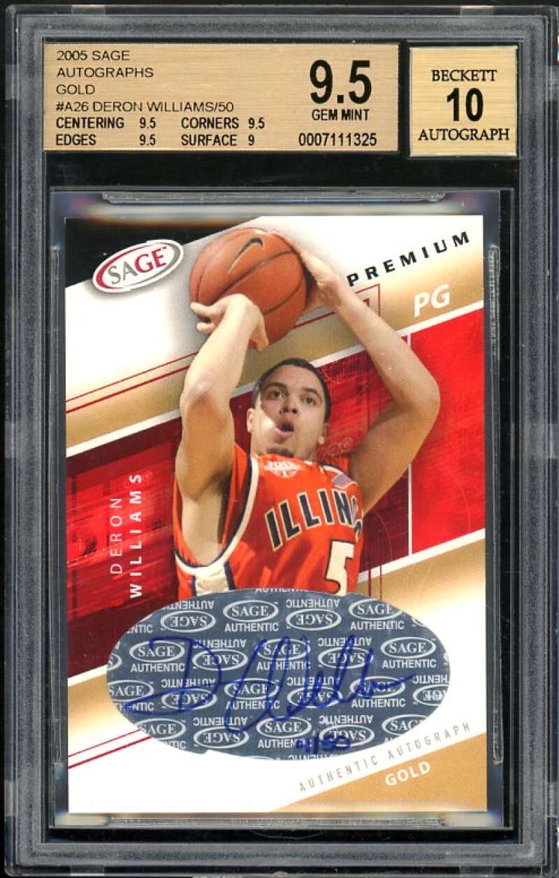 Deron Williams Rookie 2005 Sage Autographs Gold #a26 (pop 1) BGS 9.5 Image 1