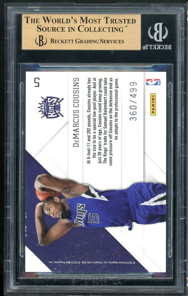 DeMarcus Cousins Rookie Card 2010-11 Prestige Prestigious Picks Green BGS 9.5 Image 2