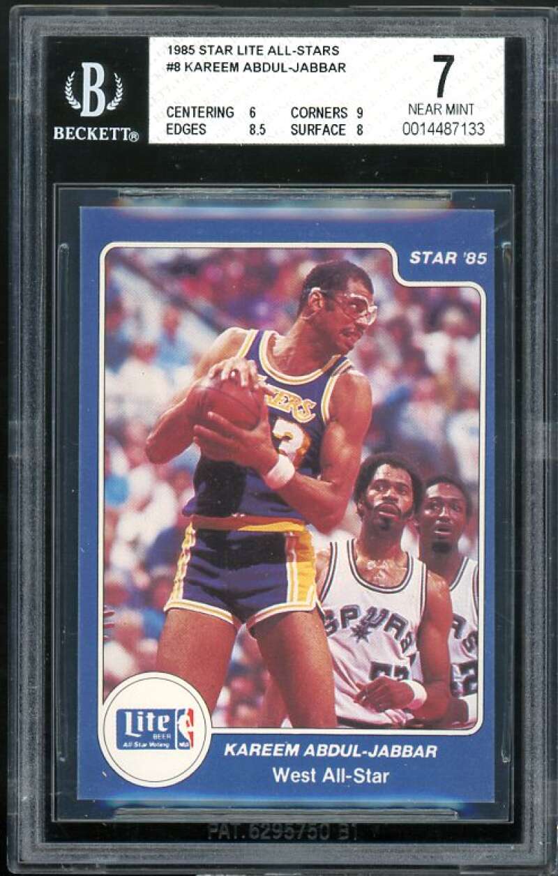 Kareem Abdul-Jabbar Card 1985 Star Lite All-Stars #8 BGS 7 (6 9 8.5 8) Image 1