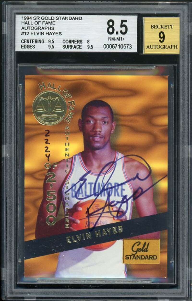 Elvin Hayes Card 1994 SR Gold Standard Hall Of Fame Autographs #12 BGS 8.5 Image 1