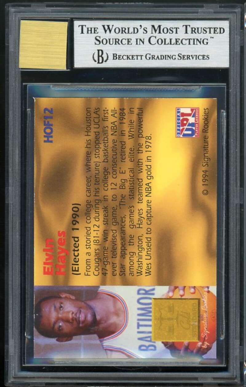 Elvin Hayes Card 1994 SR Gold Standard Hall Of Fame Autographs #12 BGS 8.5 Image 2