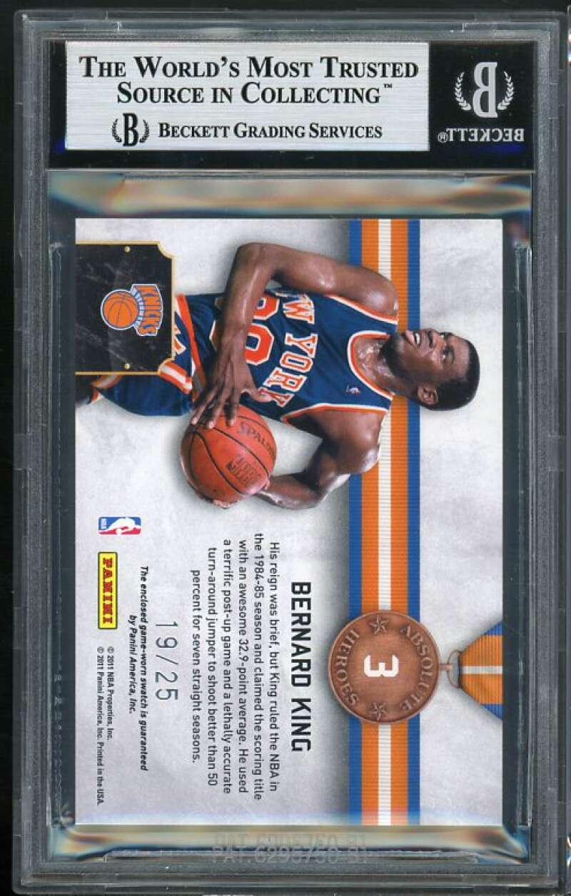 Bernard King Card 2010-11 Absolute Memorabilia Heroes Materials #3 BGS 9 Image 2