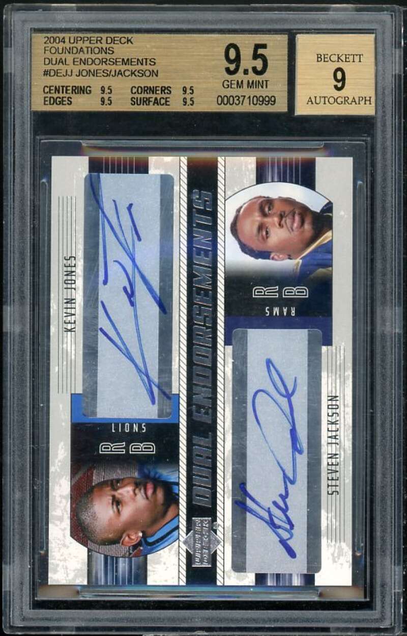 Kevin Jones/Steven Jackson Rookie 2004 UD Dual Endorsements #DE-JJ BGS 9.5 Image 1