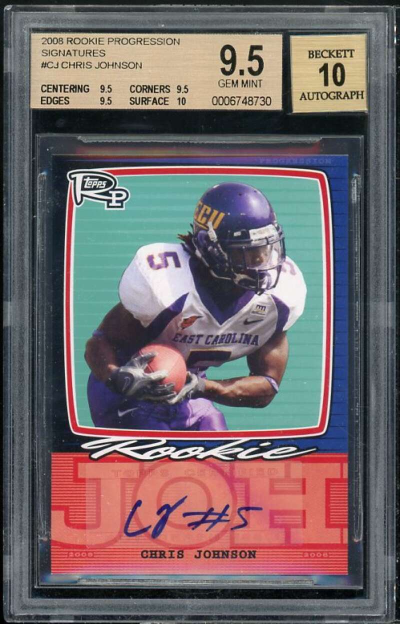 Chris Johnson Rookie 2008 Topps Rookie Progression Signatures #PSS-CJ BGS 9.5 Image 1